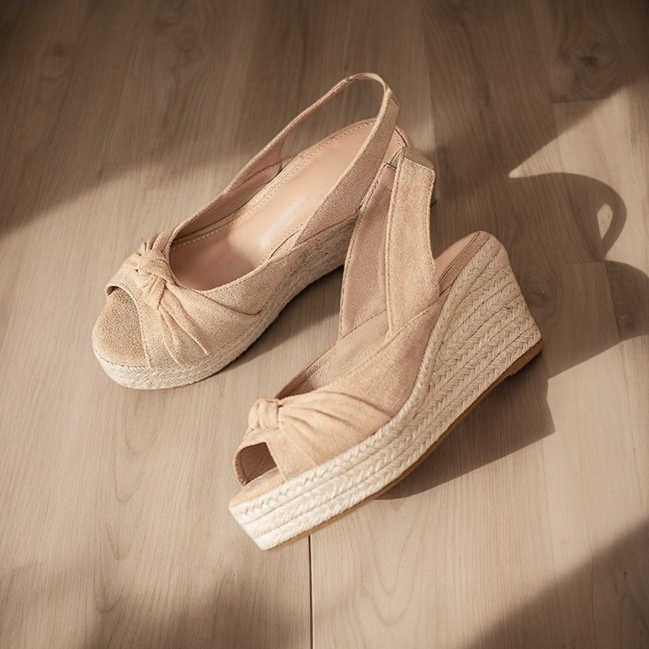 LIHUAMAO beige espadrille peep - огляд і ціна Wedge Espadrille Women