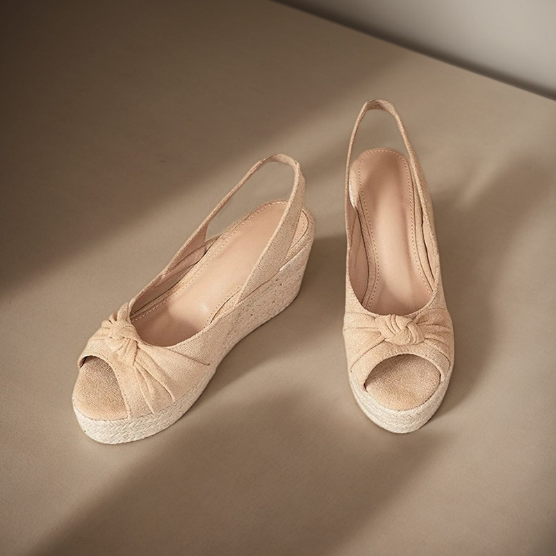 LIHUAMAO beige espadrille peep - огляд і ціна Wedge Espadrille Women